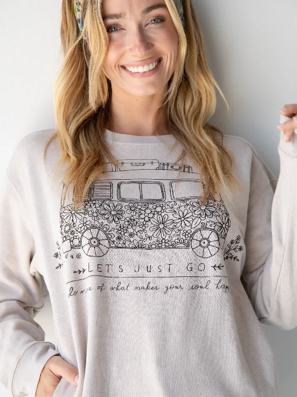 Comfy Pocket Sweatshirt - Let's Just Go