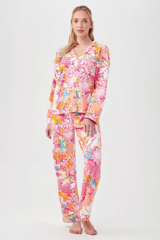 FIESTA FLORAL WOMEN'S LONG SLEEVE LONG PANT JERSEY PJ SET