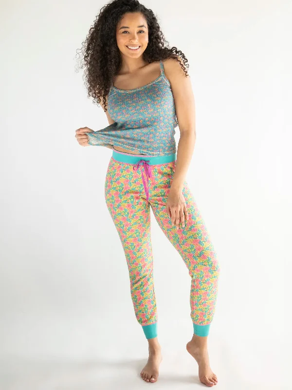 Mix & Match Waffle Long Johns - Pink Neon Green