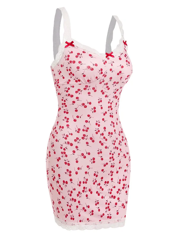 pink-1950s-cherry-lace-spaghetti-straps-sleepwear