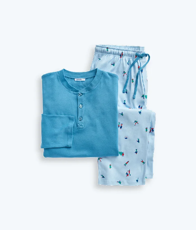 The Men's Cotton Matching Family Pajama Set - Snow Day