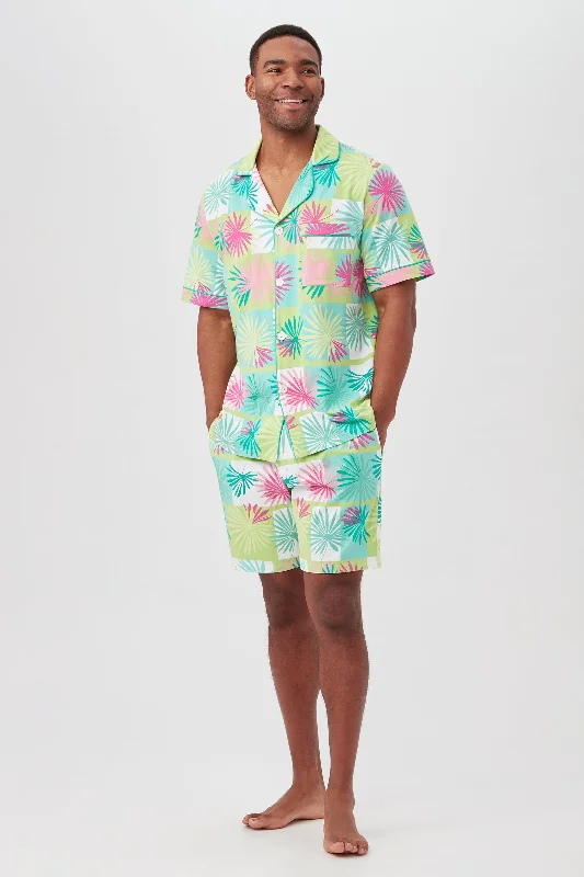 TROPICAL TILE MEN'S SHORT SLEEVE BOXER SHORT JERSEY PJ SET