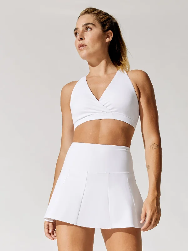 Cross Tennis Halter Bra - White