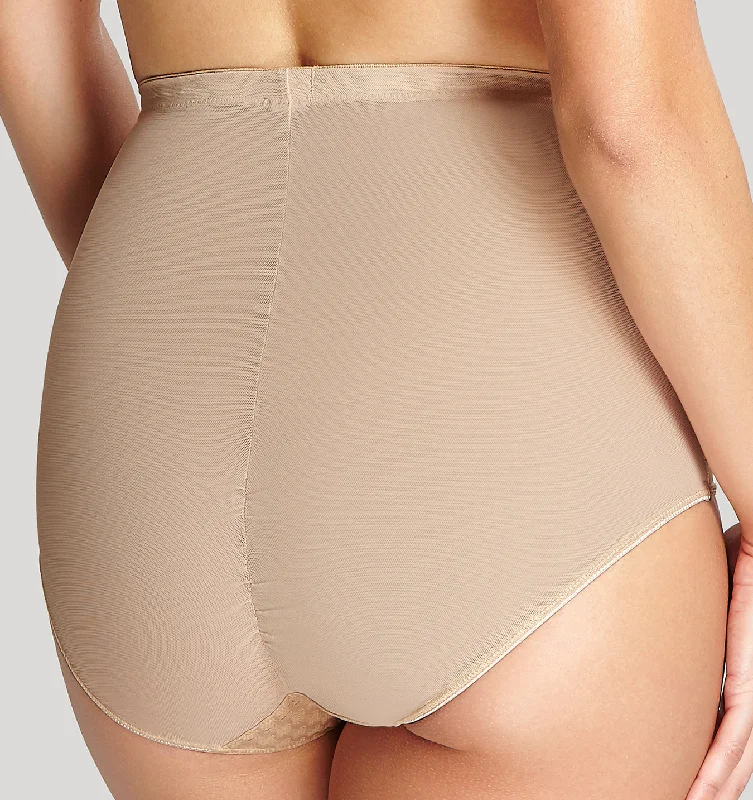 Houndstooth high waist control brief [Beige]