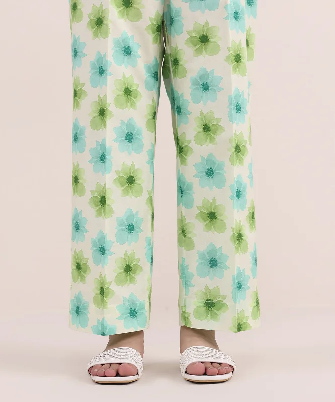 Printed Cambric Straight Pants