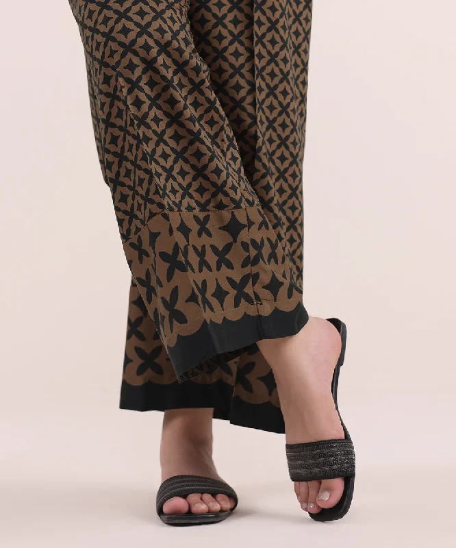 Printed Cotton Viscose Flared Pants