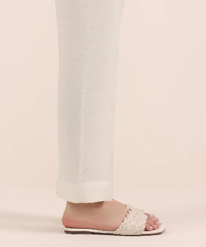 Raw Silk Cigarette Pants