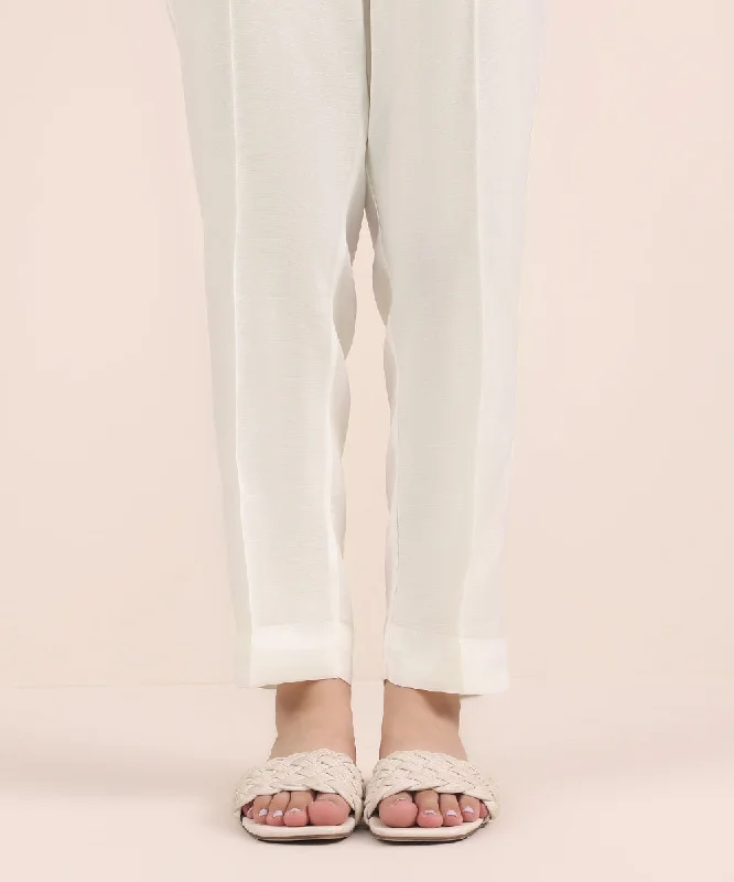 Raw Silk Cigarette Pants