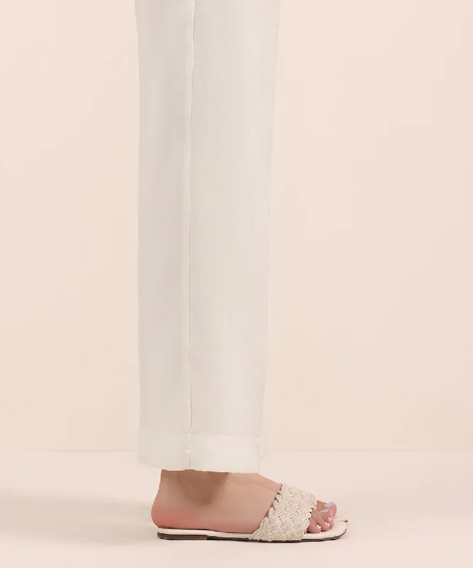 Raw Silk Straight Pants