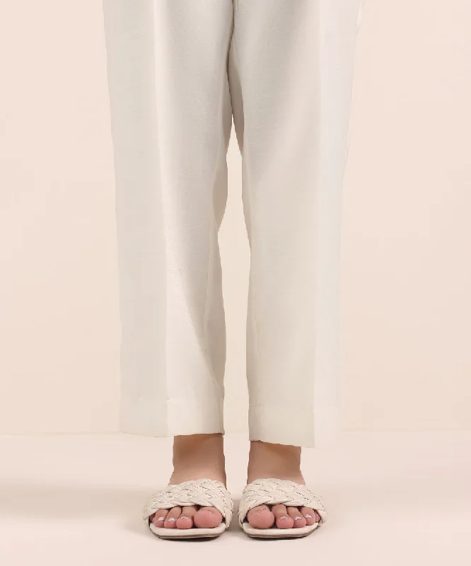 Raw Silk Straight Pants