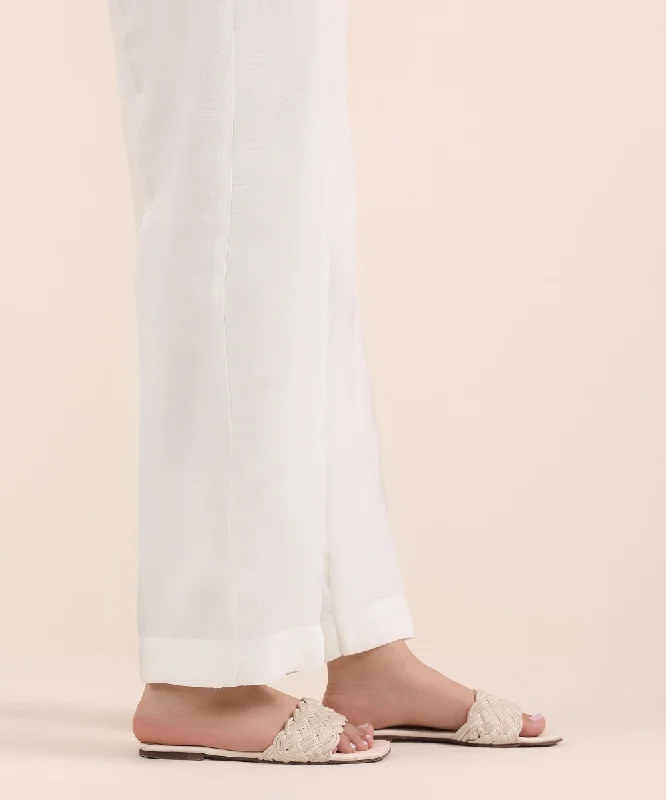 Raw Silk Straight Pants