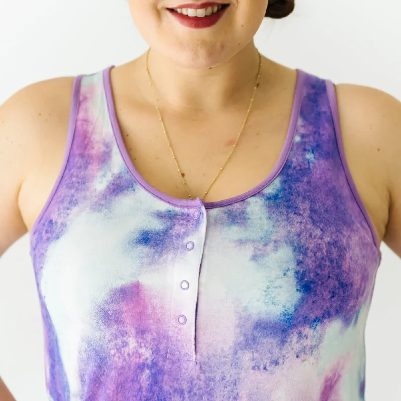 Purple Watercolor Women's Tank Nightgown