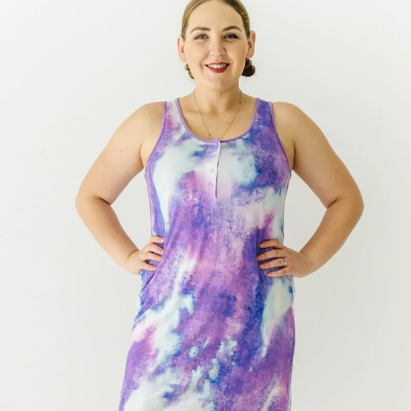 Purple Watercolor Women's Tank Nightgown