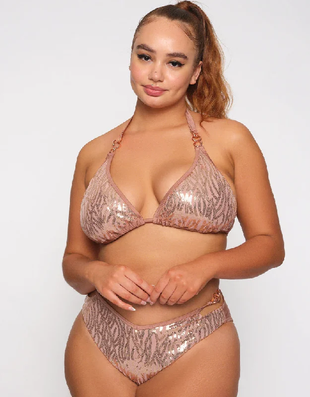 Ann Summers Suncity High Waist Bikini Bottom Gold