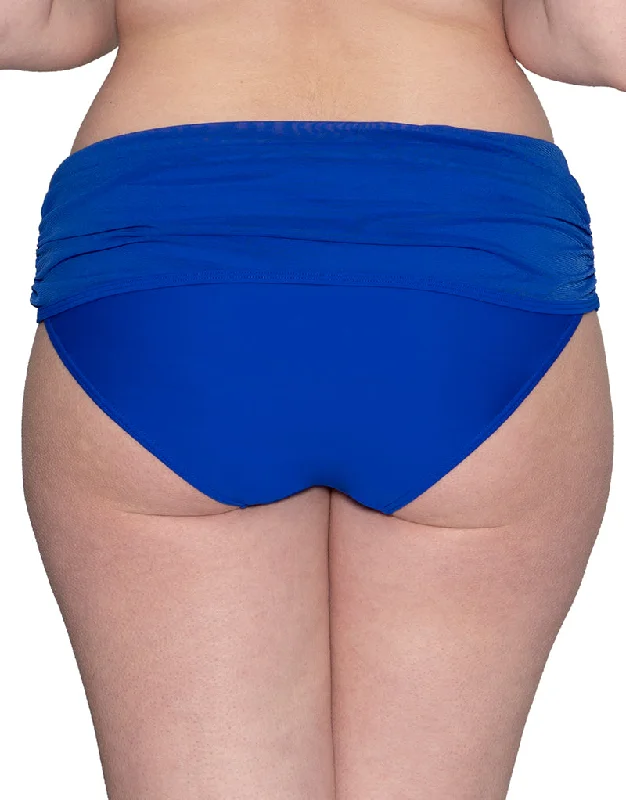 Curvy Kate Sheer Class Deep Fold Over Bikini Brief Cobalt