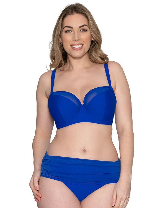 Curvy Kate Sheer Class Deep Fold Over Bikini Brief Cobalt