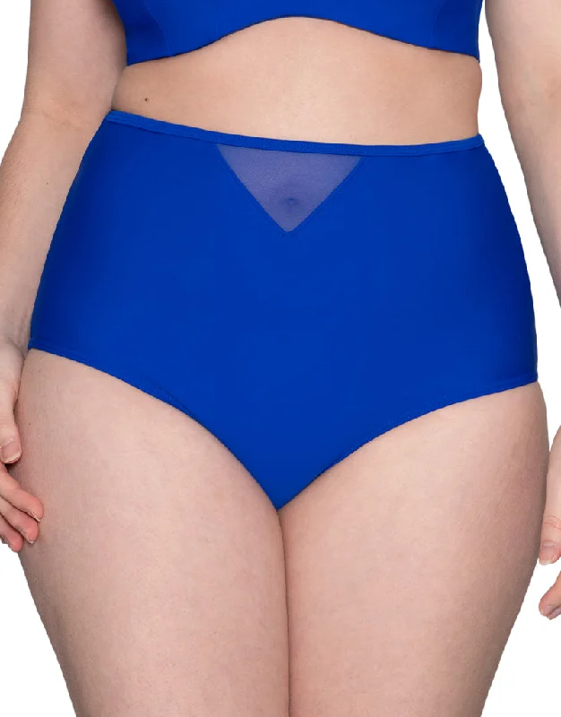 Curvy Kate Sheer Class High Waist Bikini Brief Cobalt