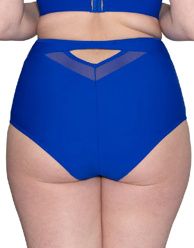 Curvy Kate Sheer Class High Waist Bikini Brief Cobalt