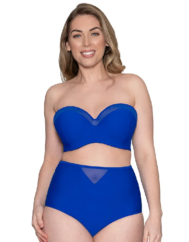 Curvy Kate Sheer Class High Waist Bikini Brief Cobalt