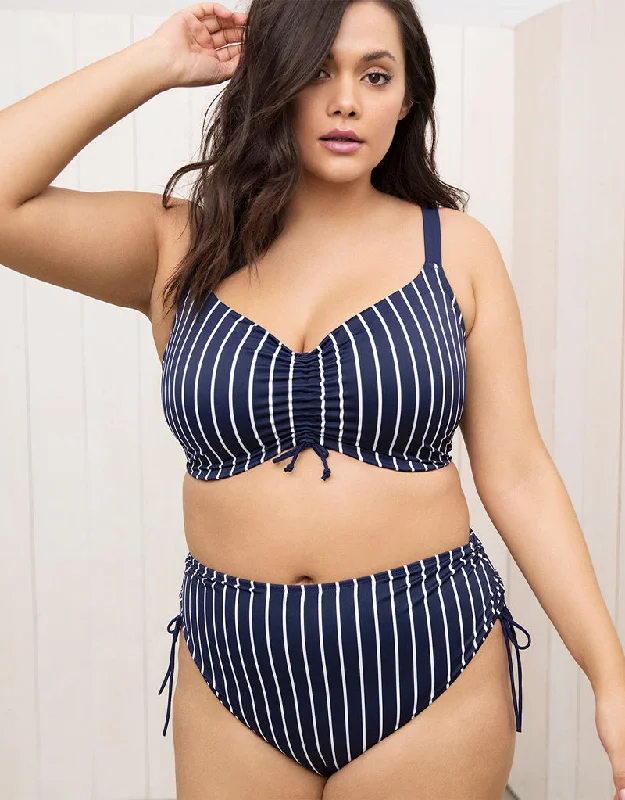 Elomi Plain Sailing Adjustable Bikini Brief Midnight Stripe