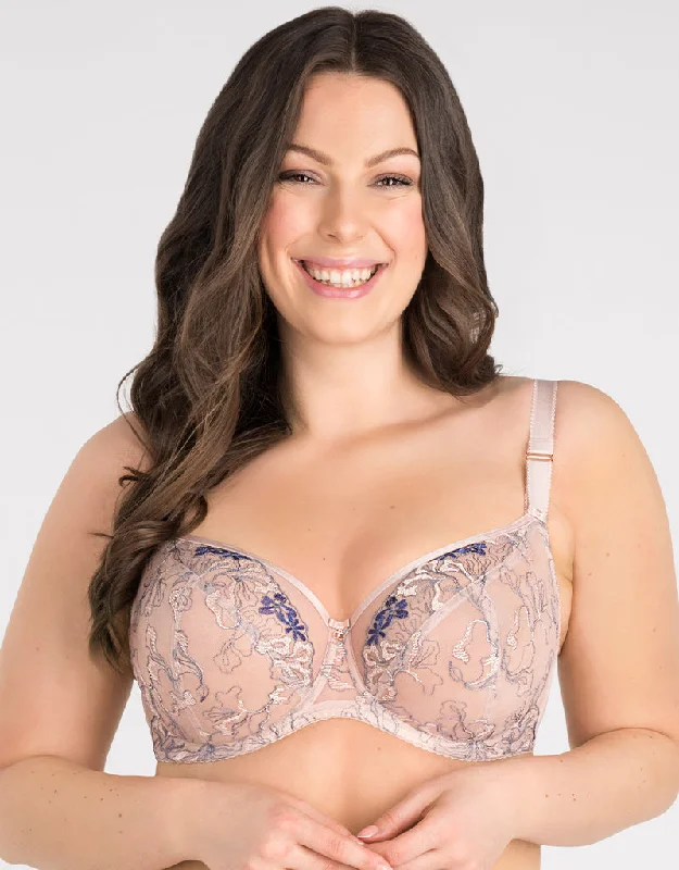 Gorsenia Flower Bomb Balconette Bra Beige