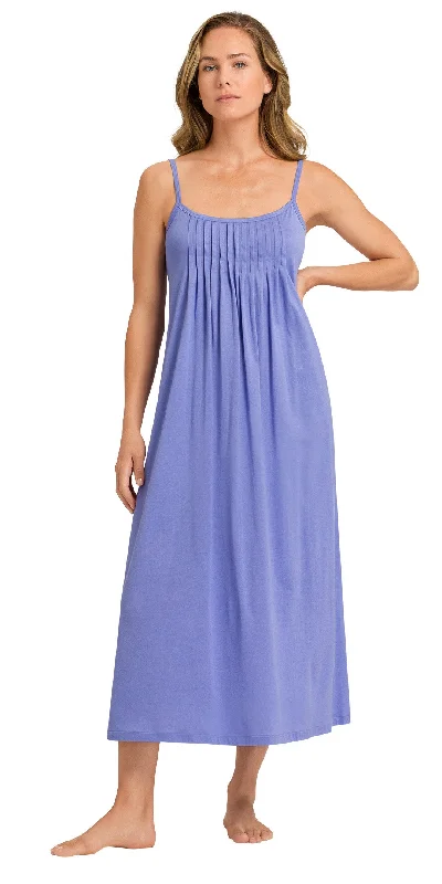 JULIET Pleated Long Night Dress in Gemstone