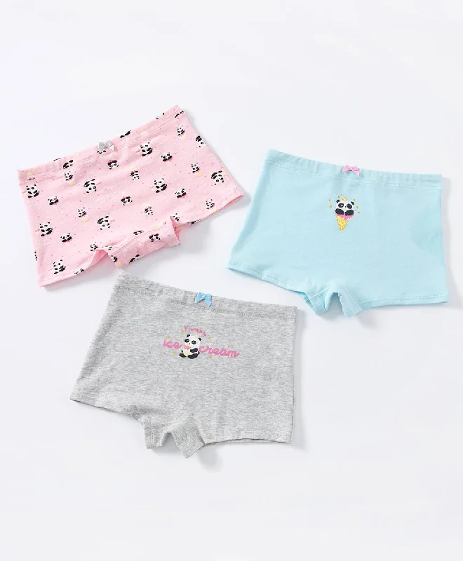 Junior Panda & Ice Cream Girl Boxshort 3-pack Panties