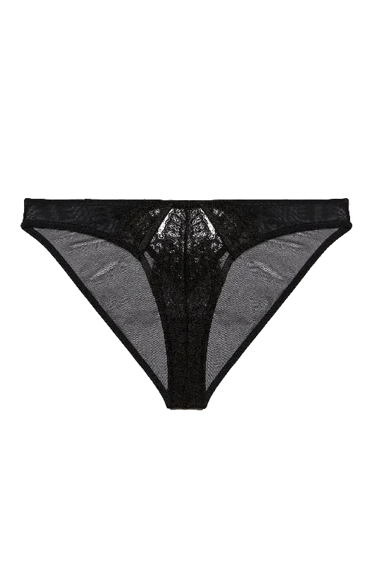 Kennedy Black Strappy Mesh and Lace Brief