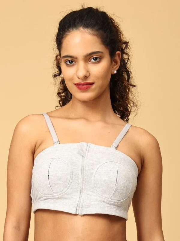 Nursing Pumping Bra Grey-Hand Free