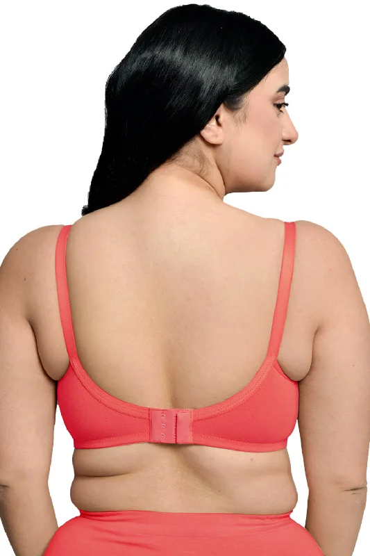 Plus Size Bright Pink Organic Cotton Antimicrobial Soft feeding Bra IMB005I