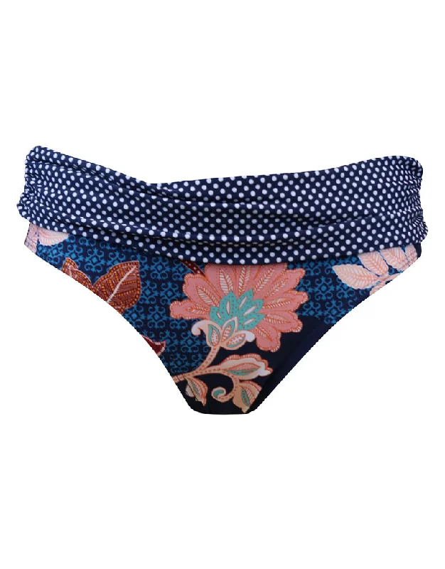 Pour Moi Reef Fold Over Brief Abstract Blue Print Floral