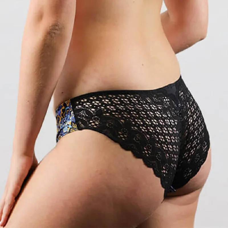 Lace Bum Bikini Brief - Midnight Paisley