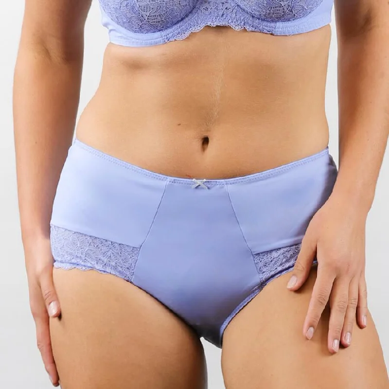 Contrast Lace Midi Short Brief - Lavender Lustre