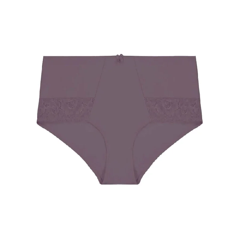 Contrast Lace Full Brief - Smoke