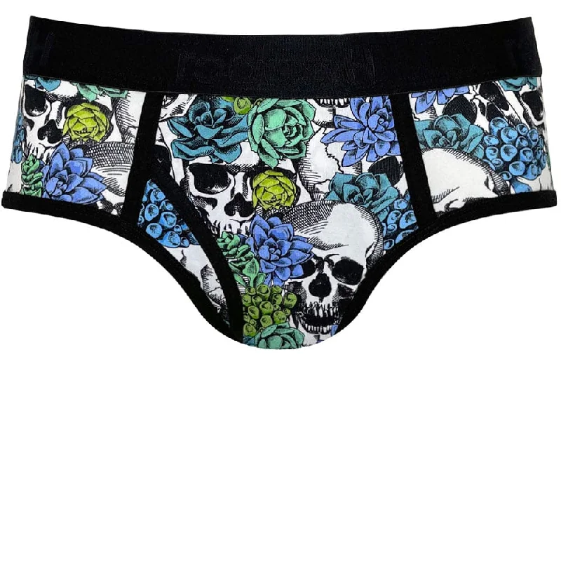 Shift Brief Underwear - White Skulls