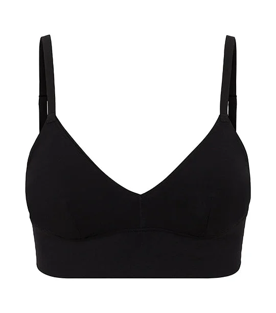 Cotton-Control Unlined Bralette Black