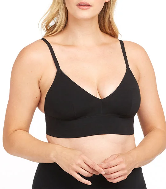 Cotton-Control Unlined Bralette Black