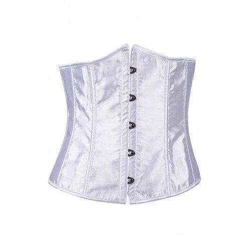 Hook Up Lace-Up Corset With Panties - White S