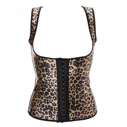 Leopard Vest Corsets Top - Blue 2xl