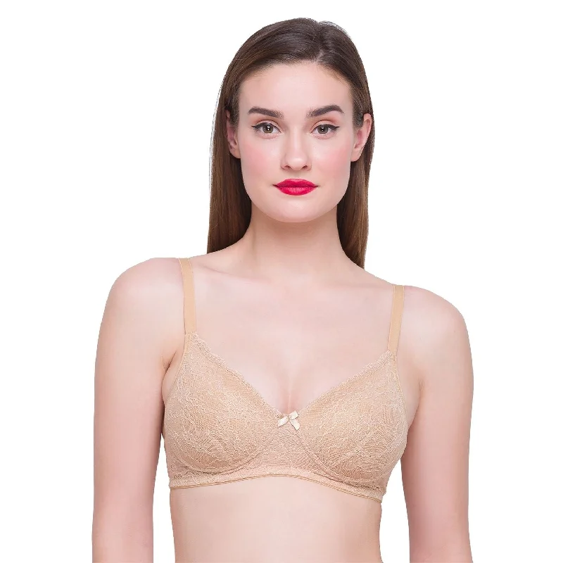 Lightly Padded Non Wired Solid Nylon Bra