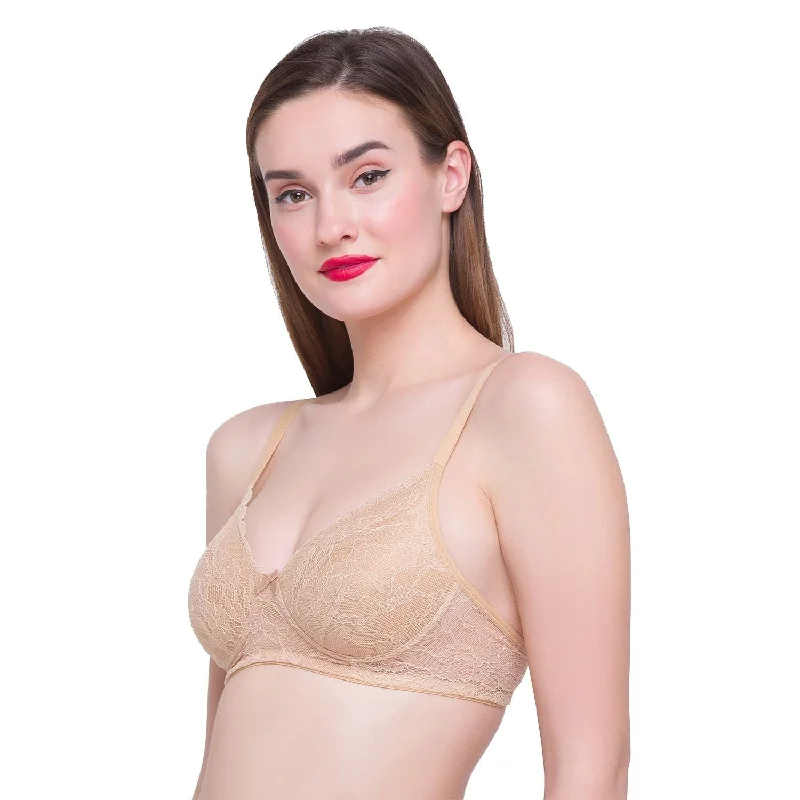 Lightly Padded Non Wired Solid Nylon Bra