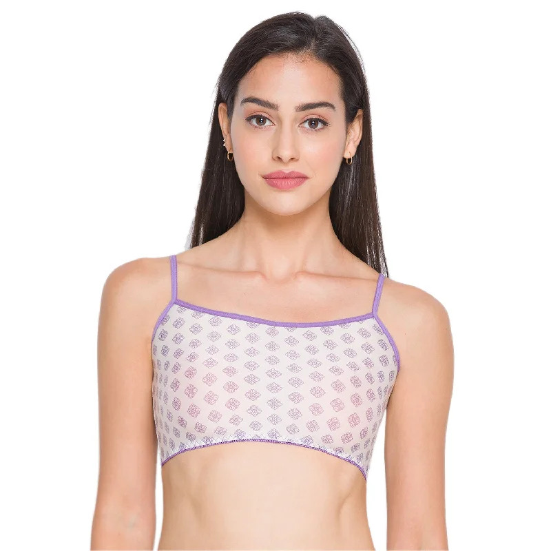 Nylon Printed Non Padded Non Wired Full Coverage Bra CSTIN02 Printedpurple