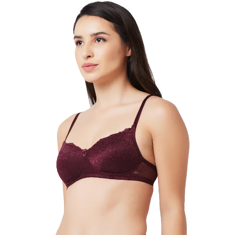 Padded Non Wired Bra Wine