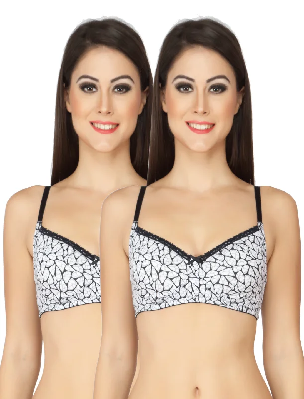 Cotton Molded Printed non wired Bra (PACK OF 2) CB-318