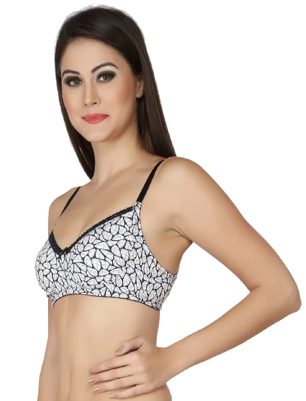 Cotton Molded Printed non wired Bra (PACK OF 2) CB-318