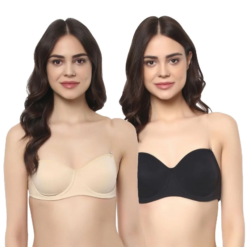 Medium Coverage Non Padded Non Wired Multiway Bra (PACK OF 2) CB-322A