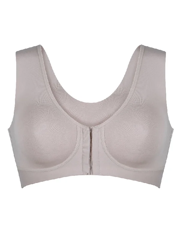 Wellness Front Fastening Soft Cup Bra - Light Beige