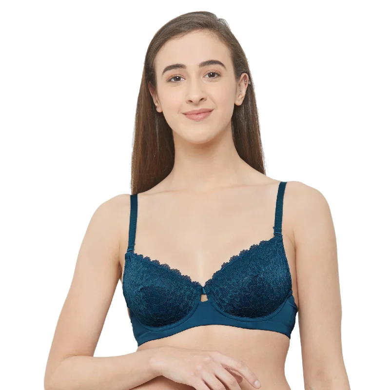 Semi/Medium Coverage Non Padded Wired Lace Demi Cup Bra (Pack Of 2) FB-545