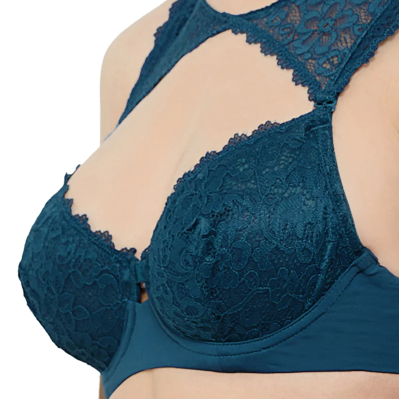 Semi/Medium Coverage Non Padded Wired Lace Demi Cup Bra (Pack Of 2) FB-545