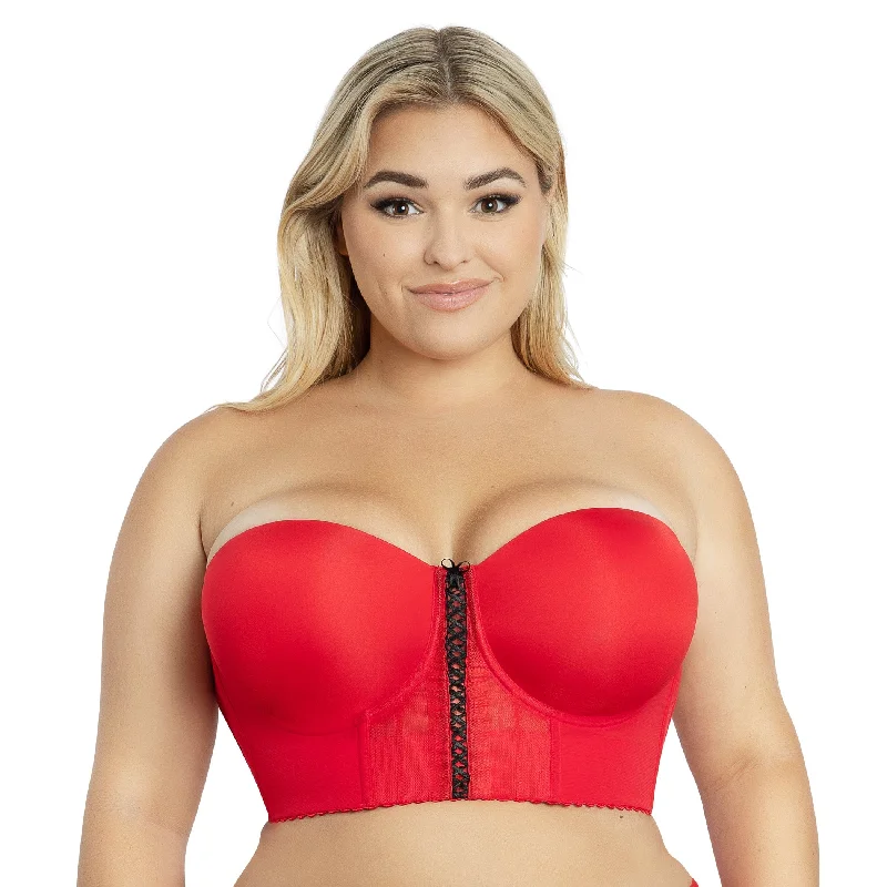 Shea Longline Strapless Bra - Racing Red